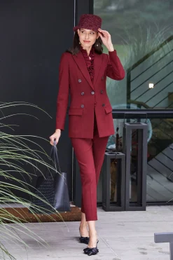 Elie Tahari Jackets & Blazers-7 Button Blazer BORDEAUX