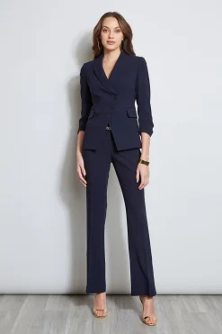 Elie Tahari Jackets & Blazers-3 Button Ruched Sleeve Blazer STARGAZER