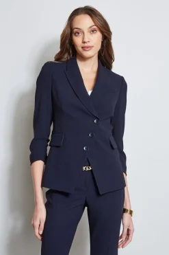Elie Tahari Jackets & Blazers-3 Button Ruched Sleeve Blazer STARGAZER