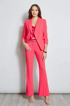 Elie Tahari Jackets & Blazers-3 Button Ruched Sleeve Blazer WILDSTRAWBERRY