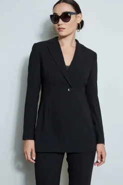 Elie Tahari Jackets & Blazers-Asymmetric Single Button Blazer BLACK