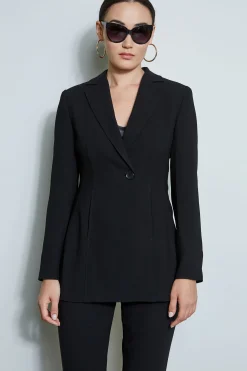 Elie Tahari Jackets & Blazers-Asymmetric Single Button Blazer BLACK