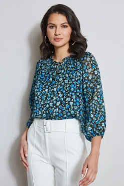 Elie Tahari Bottoms-Belted Crepe Pant SkyWhite