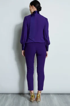 Elie Tahari Tops & Sweaters-Blouson Satin Tie Shirt WINTERPLUM