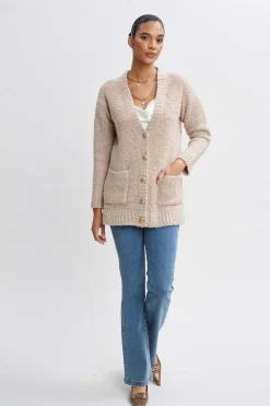 Elie Tahari Tops & Sweaters-Boucle Merino Cardigan BUFF