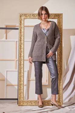 Elie Tahari Tops & Sweaters-Boucle Merino Cardigan PORCINI