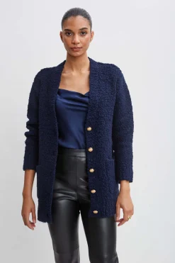 Elie Tahari Tops & Sweaters-Boucle Merino Cardigan MIDNIGHT