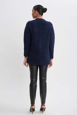 Elie Tahari Tops & Sweaters-Boucle Merino Cardigan MIDNIGHT