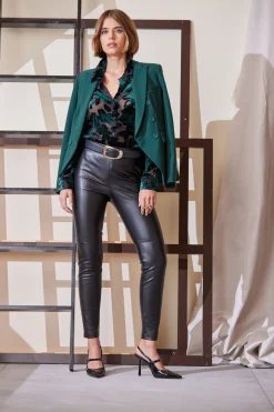 Elie Tahari Tops & Sweaters-Burnout Velvet Shirt FORESTGREEN