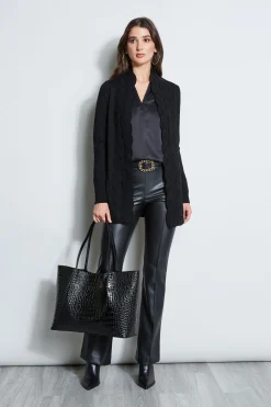Elie Tahari Tops & Sweaters-Cable Cardigan BLACK