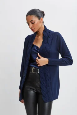 Elie Tahari Tops & Sweaters-Cable Cardigan GALAXYNAVY