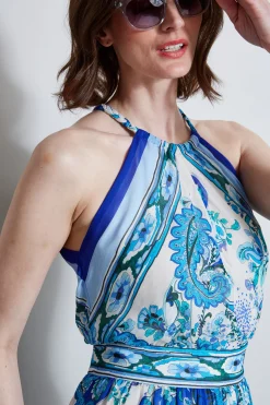 Elie Tahari Midi Dresses|Dresses & Jumpsuits-Calypso Halter Dress MULTI