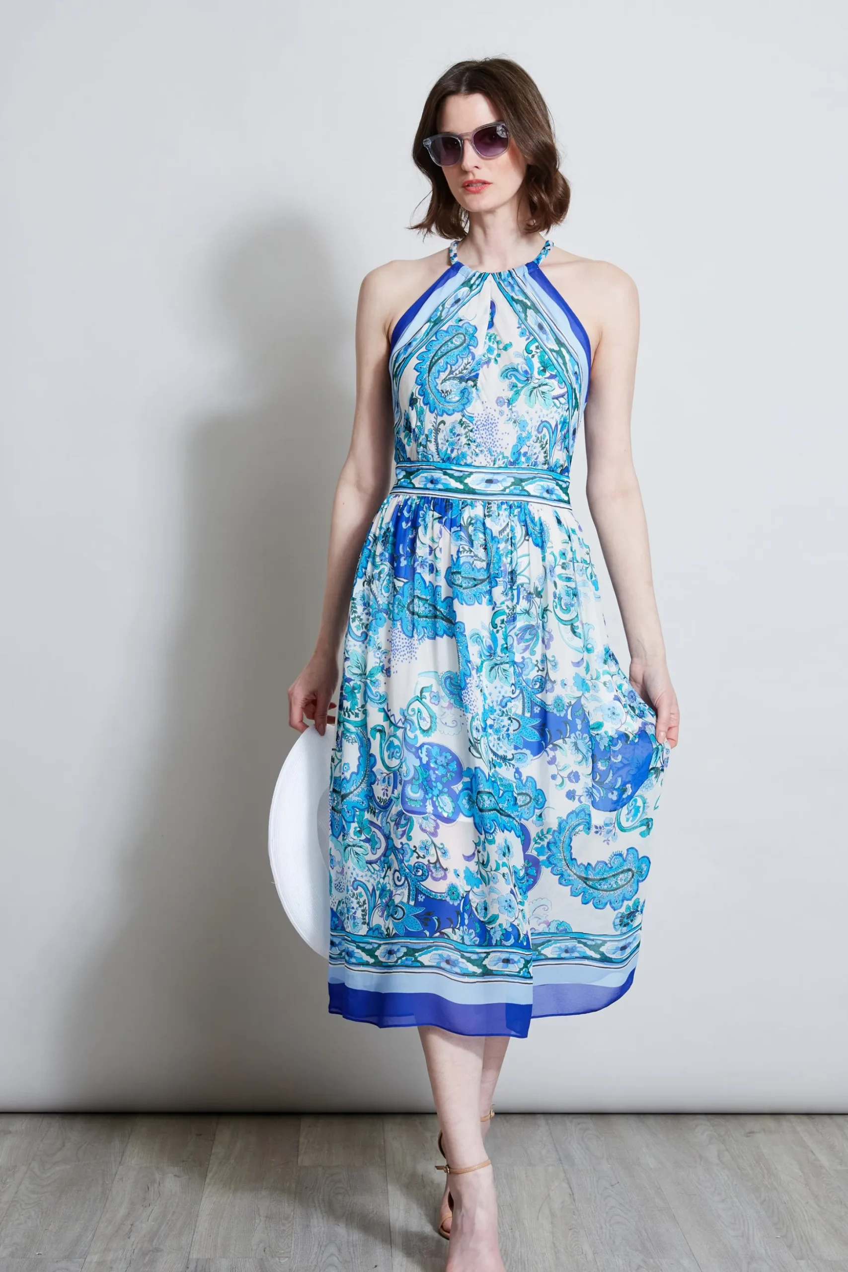 Elie Tahari Midi Dresses|Dresses & Jumpsuits-Calypso Halter Dress MULTI