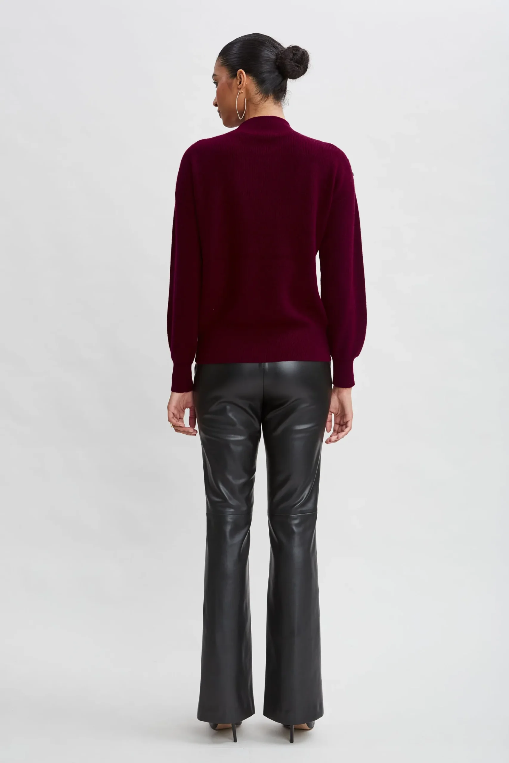Elie Tahari Tops & Sweaters-Cashmere Button Sweater CRANBERRY