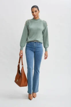Elie Tahari Tops & Sweaters-Cashmere Button Sweater SILVERSPRUCE