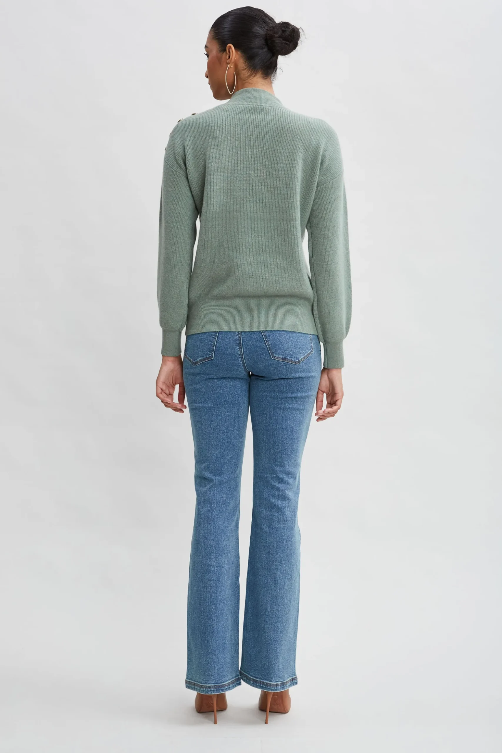 Elie Tahari Tops & Sweaters-Cashmere Button Sweater SILVERSPRUCE