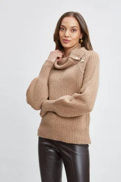 Elie Tahari Tops & Sweaters-Cashmere Button Sweater SADDLE