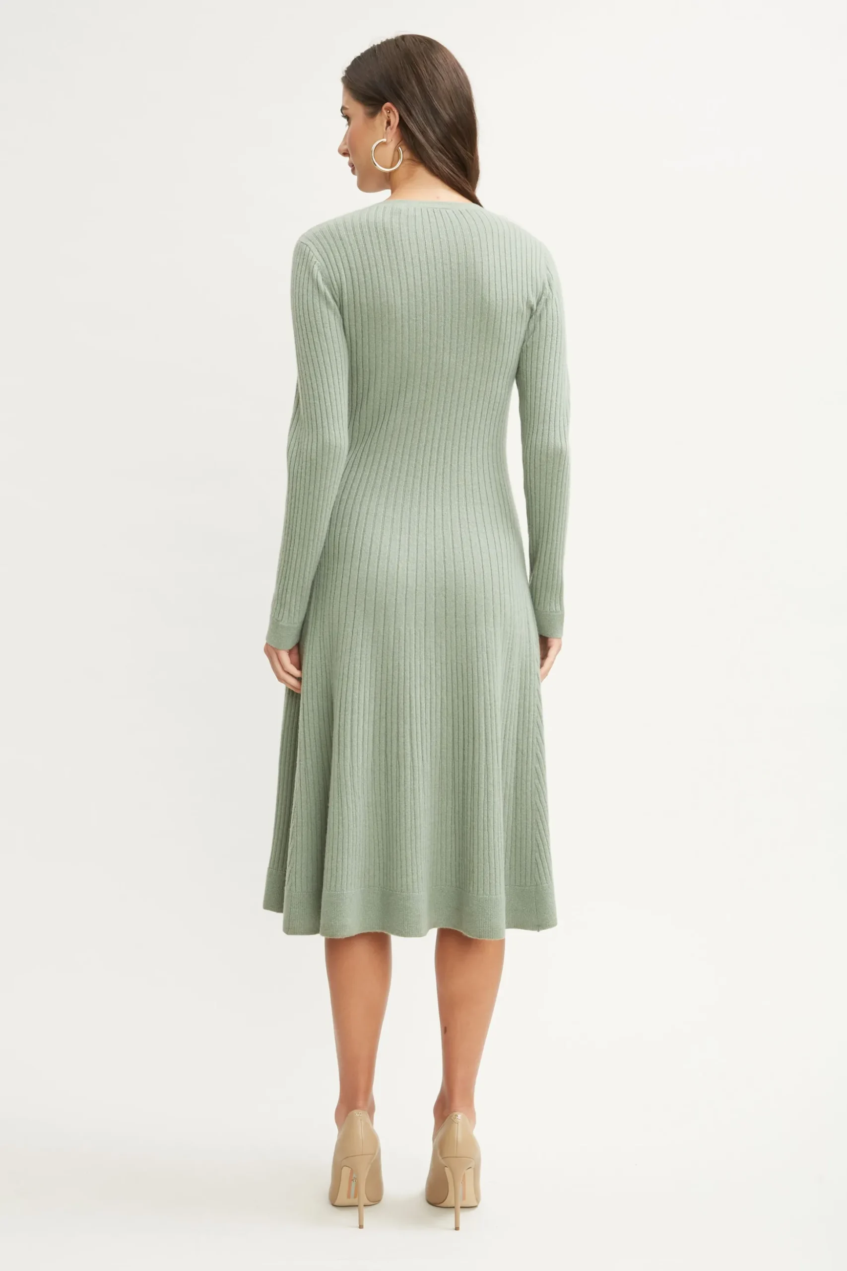 Elie Tahari Dresses & Jumpsuits|Long Sleeve Dresses-Cashmere Fit & Flare Dress SILVERSPRUCE