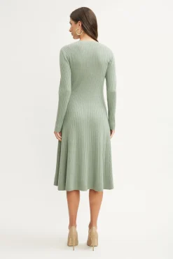Elie Tahari Dresses & Jumpsuits|Long Sleeve Dresses-Cashmere Fit & Flare Dress SILVERSPRUCE