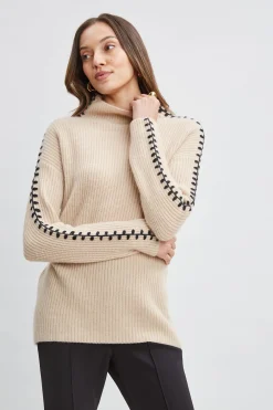 Elie Tahari Tops & Sweaters-Cashmere Whipstitch Sweater LIGHTSADDLE