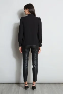 Elie Tahari Tops & Sweaters-Chain Collar Shirt BLACK