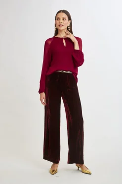 Elie Tahari Tops & Sweaters-Chiffon Combo Georgette Shirt SANGRIA