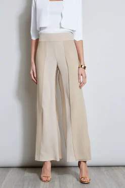 Elie Tahari Bottoms-Chiffon Panel Pant ISLANDSAND