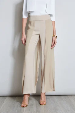 Elie Tahari Bottoms-Chiffon Panel Pant ISLANDSAND