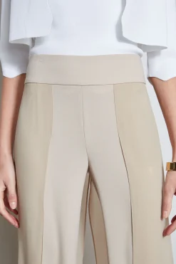 Elie Tahari Bottoms-Chiffon Panel Pant ISLANDSAND