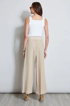 Elie Tahari Bottoms-Chiffon Panel Pant ISLANDSAND