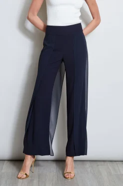 Elie Tahari Bottoms-Chiffon Panel Pant STARGAZER