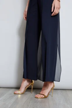 Elie Tahari Bottoms-Chiffon Panel Pant STARGAZER