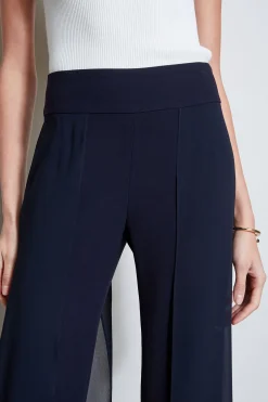 Elie Tahari Bottoms-Chiffon Panel Pant STARGAZER