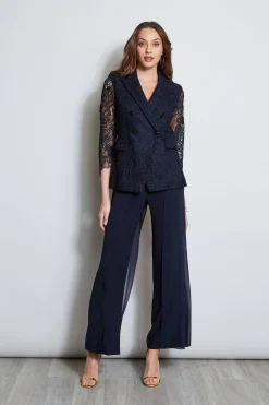 Elie Tahari Bottoms-Chiffon Panel Pant STARGAZER