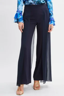 Elie Tahari Bottoms-Chiffon Panel Pant STARGAZER