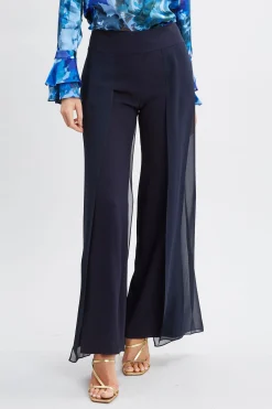 Elie Tahari Bottoms-Chiffon Panel Pant STARGAZER