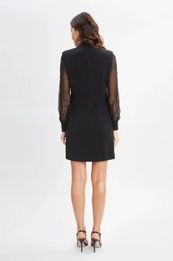 Elie Tahari Dresses & Jumpsuits|Suiting-Chiffon Sleeve Blazer Dress BLACK