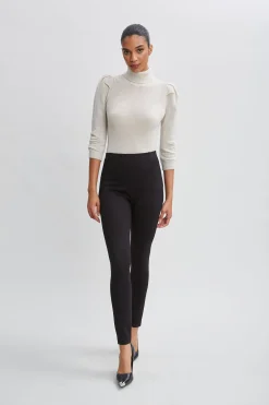 Elie Tahari Bottoms-Contour Seam Leggings BLACK