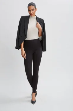Elie Tahari Bottoms-Contour Seam Leggings BLACK