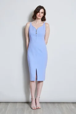 Elie Tahari Dresses & Jumpsuits|Midi Dresses-Contour Zip Dress HORIZONBLUE