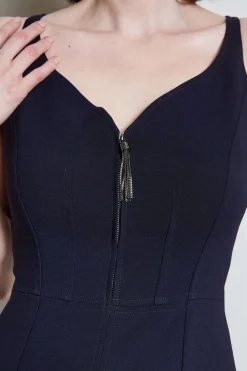 Elie Tahari Dresses & Jumpsuits|Midi Dresses-Contour Zip Dress STARGAZER