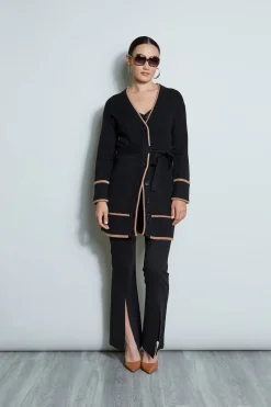 Elie Tahari Tops & Sweaters-Contrast Cardigan NOIR/FOSSIL