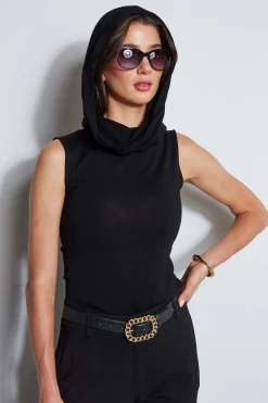 Elie Tahari Tops & Sweaters-Convertible Cowl Wool Sweater BLACK
