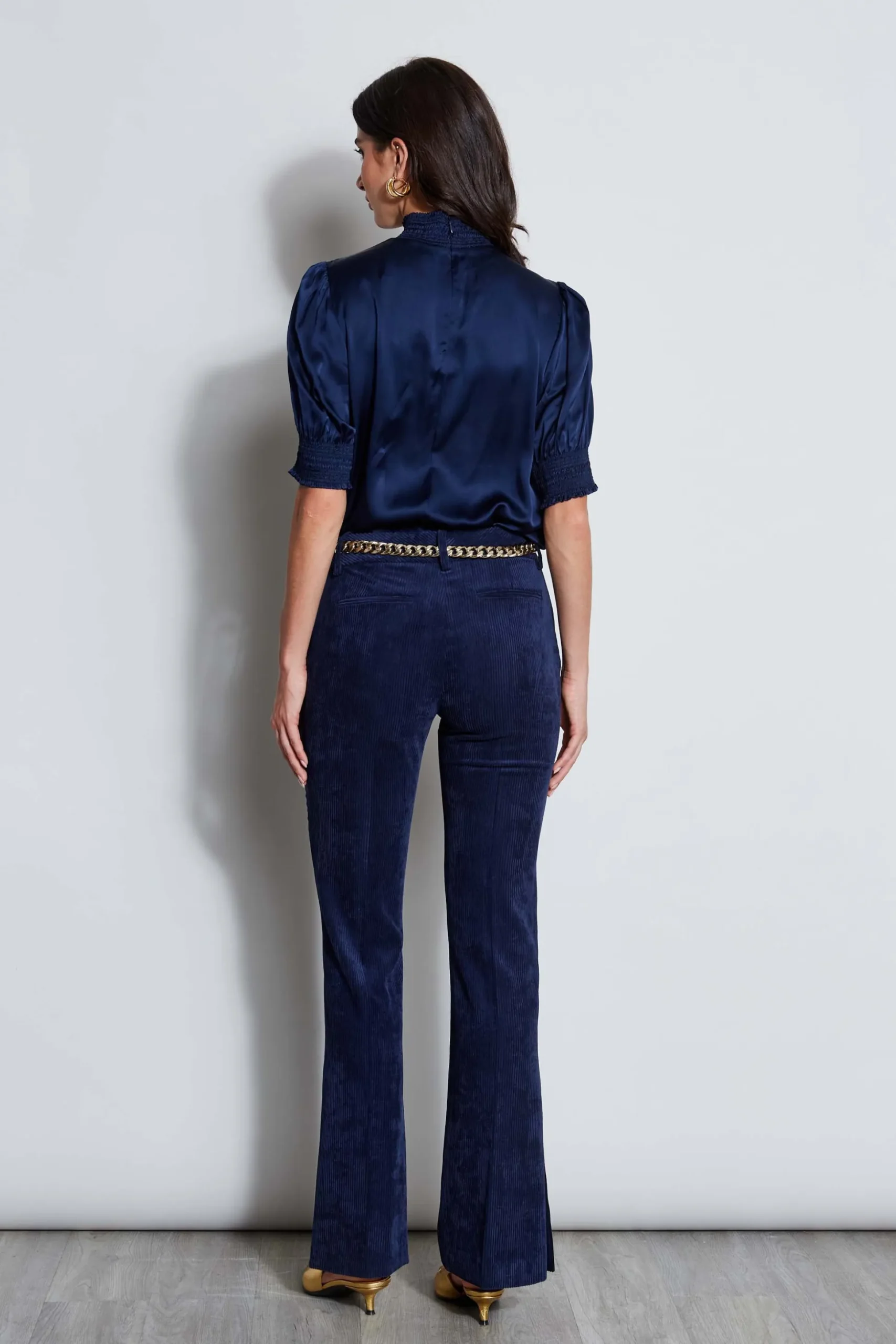 Elie Tahari Bottoms|Suiting-Corduroy Fit & Flare Pant GALAXYNAVY