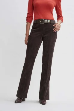 Elie Tahari Bottoms|Suiting-Corduroy Fit & Flare Pant WOOD