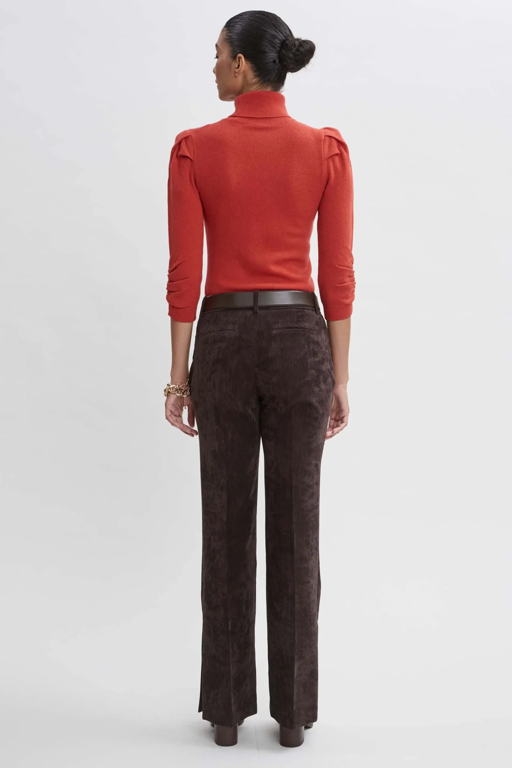 Elie Tahari Bottoms|Suiting-Corduroy Fit & Flare Pant WOOD