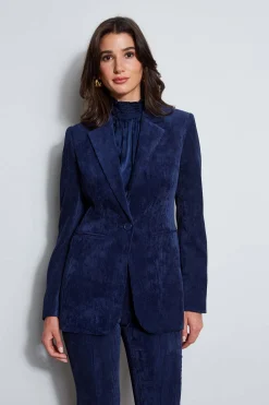 Elie Tahari Jackets & Blazers|Suiting-Corduroy Single Button Blazer GALAXYNAVY