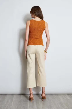 Elie Tahari Tops & Sweaters-Cotton Crochet V-Neck Sweater GINGER