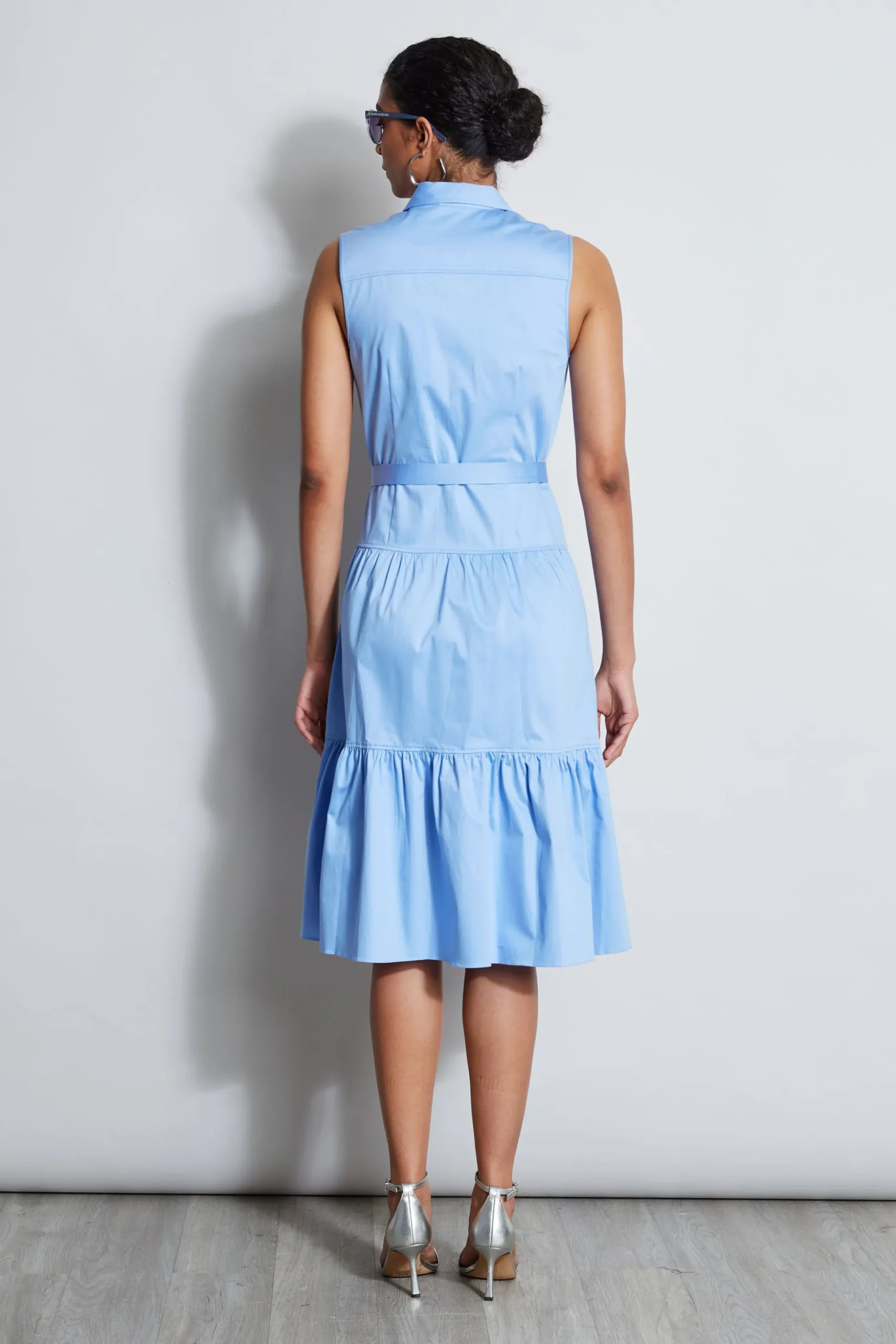 Elie Tahari Dresses & Jumpsuits|Sleeveless Dresses-Cotton Utility Dress HORIZONBLUE