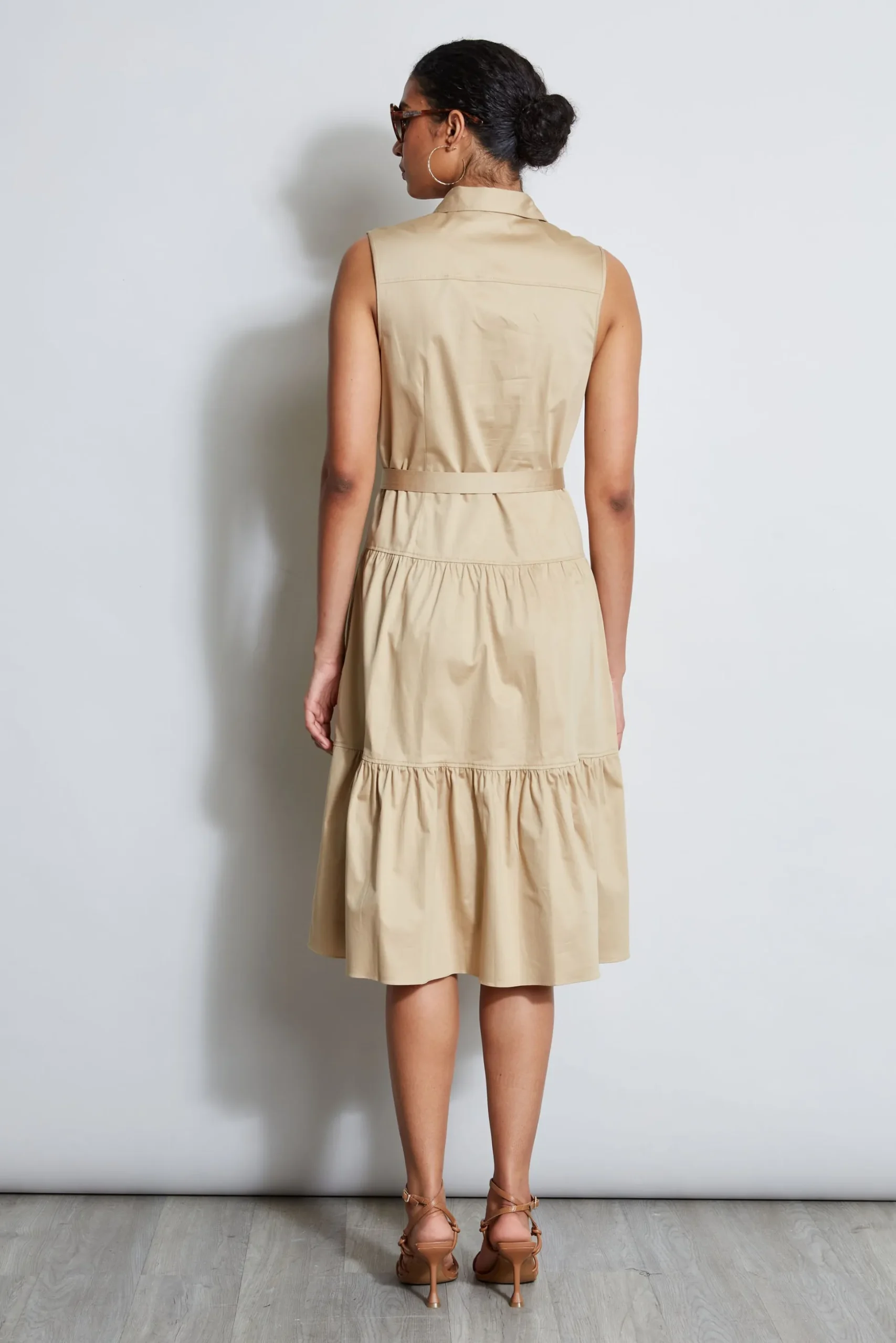 Elie Tahari Dresses & Jumpsuits|Sleeveless Dresses-Cotton Utility Dress SANDCASTLE